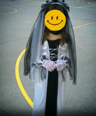 Disfraz infantil , Novia Cadáver Talla 8-10 años.