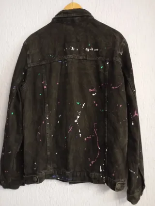 Chaqueta vaquera negra Talla M Paint Drips
