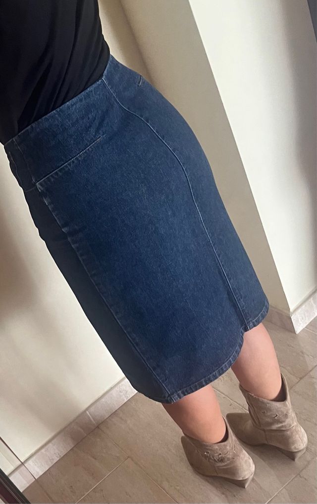 Falda vaquera larga azul