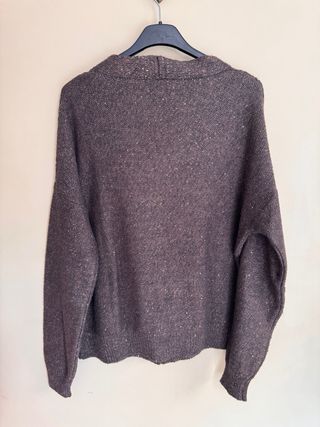 Cardigan color cioccolato con paillettes