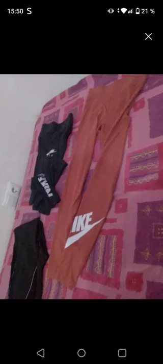 Mallas Nike Negras y Naranja Nuevas