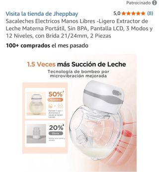 Sacaleches Eléctrico Manos Libres Jheppbay