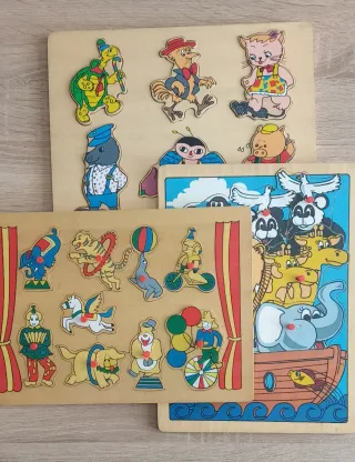 Lote de 3 Puzzles Infantiles Madera