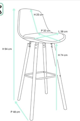 Taburetes Nórdicos Negros y Marrones