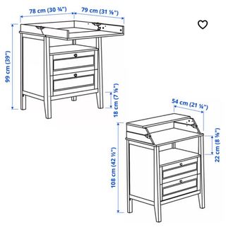 Cassettiera bianca con opzione di cambio
