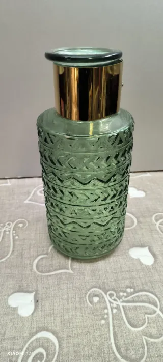Vaso decorativo bottiglia oro verde