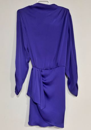 Vestido Satén Morado Zara Talla XS