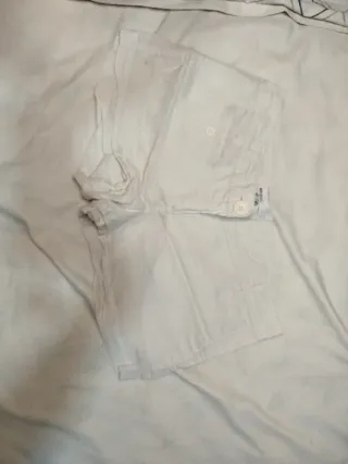 Pantalón lino blanco Mango Talla 38