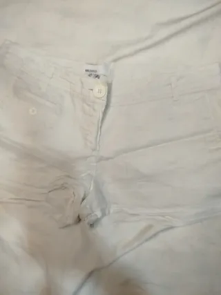 Pantalón lino blanco Mango Talla 38