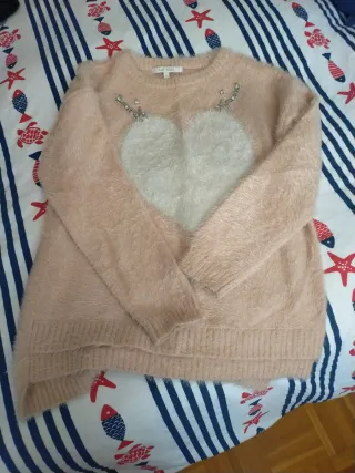 Jersey  Corazón blancomde cuello redondo