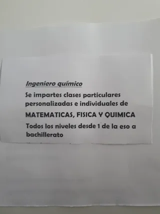 Profesor matemáticas física y química