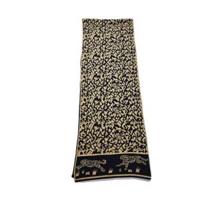 Vintage/ Bufanda beige marrón motivo leopardo