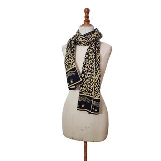 Vintage/ Bufanda beige marrón motivo leopardo