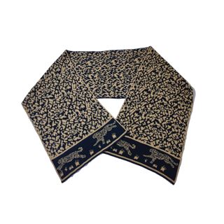 Vintage/ Bufanda beige marrón motivo leopardo