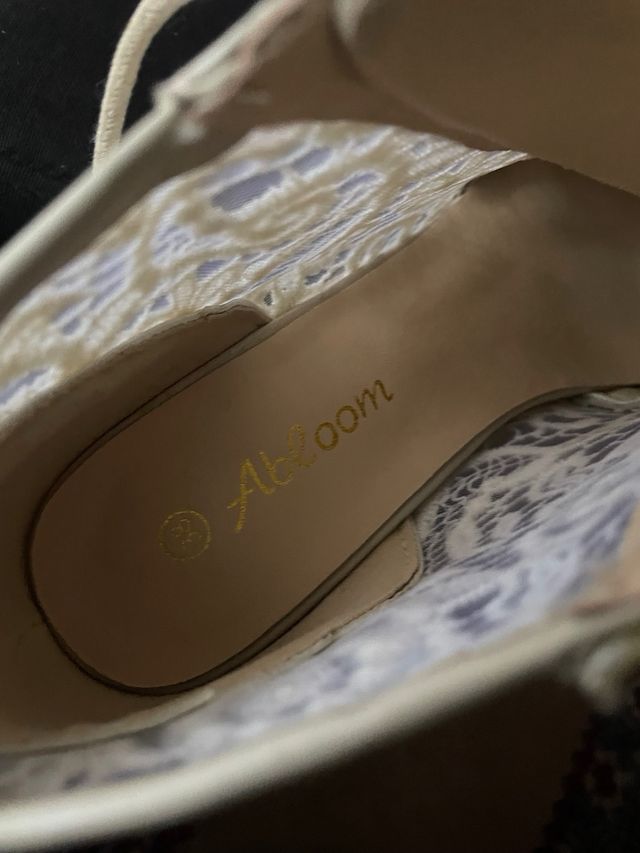 Stivaletti pizzo beige bianchi cerimonia