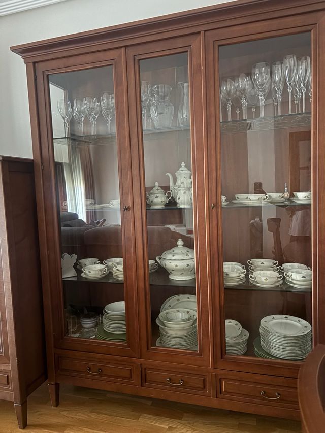 Vitrina de madera y cristal