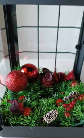 Farol Navideño con Árbol LED Blanco