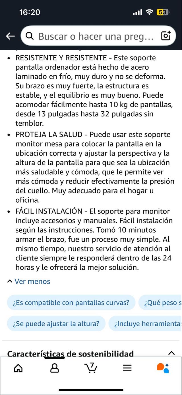 Soporte Monitor PC Negro/Plateado.