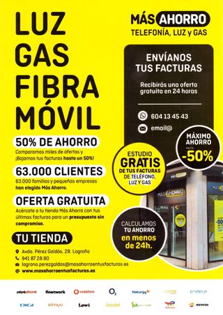 AHORRA EN TUS FACTURAS DE LUZ, GAS Y TELEFONÍA
