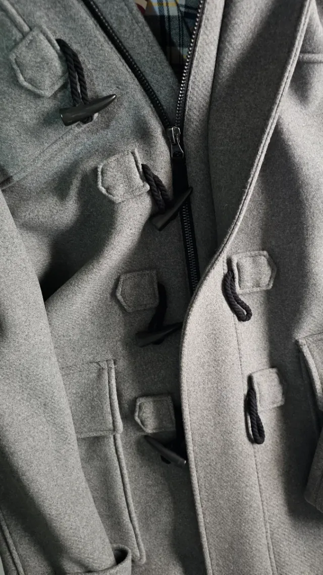 Abrigo NUEVA, Trenca de lana gris hombre Talla L