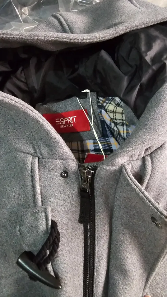 Abrigo NUEVA, Trenca de lana gris hombre Talla L