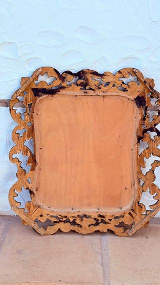 Antiguo espejo marco MADERA tallada