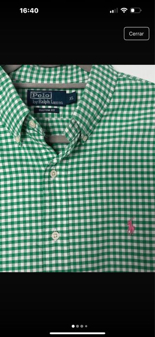 Camisa Polo Ralph Lauren cuadros verde XL