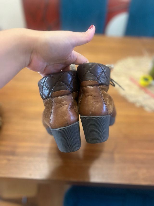 Botines Hispanitas Marrones Mujer