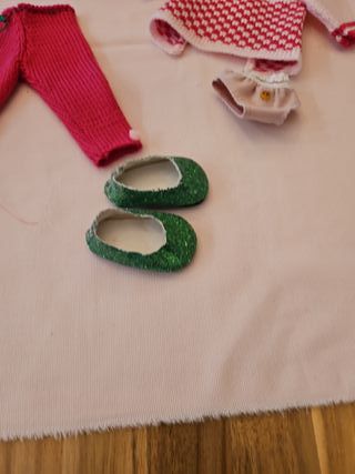 Conjunto Nancy Pantalón Rosa Jersey Cuadros, zapat