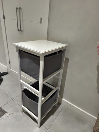 Estantería 2 cajones tela y madera