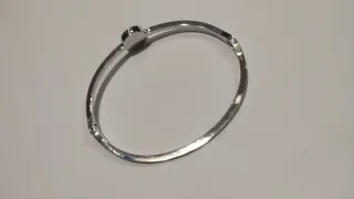 Pulsera mujer eslabón plateado y beige