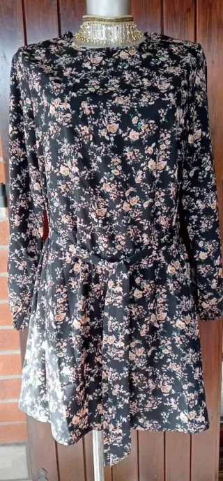 Vestito Shein donna fantasia floreale nero