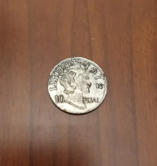 Moneda 10 Pesos Mexicanos 1912