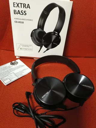 Auriculares EUROTEC Extra Bass CD-HS10 Negros