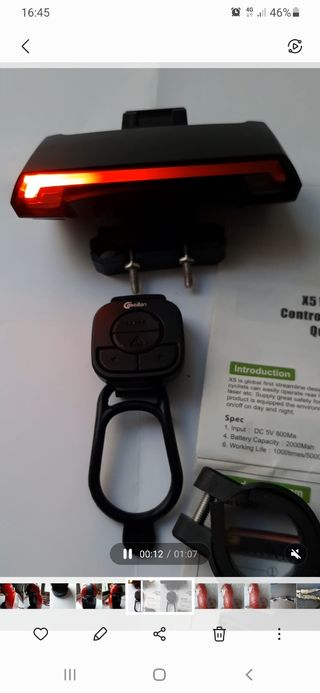 Luz trasera Meilan X5 con láser y mando
