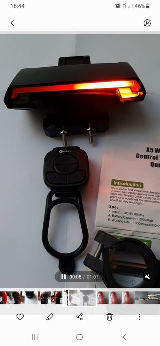 Luz trasera Meilan X5 con láser y mando