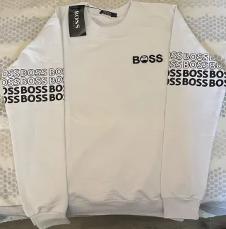 Sudadera Boss Blanca Logo Manga