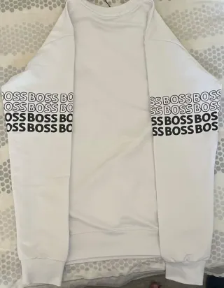 Sudadera Boss Blanca Logo Manga