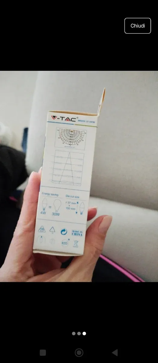 Set 3 Lampadine LED T-Tac 4W Luce Bianca