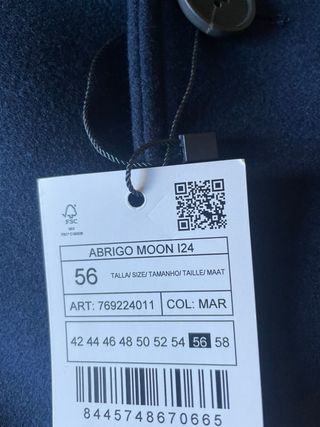 Abrigo paño Álvaro Moreno Azul Talla XL