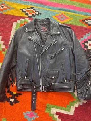 Chaqueta Motera Cuero City of Leather Flecos