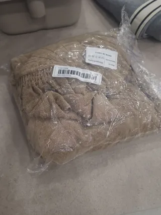 Copri sedie beige/marrone tessuto