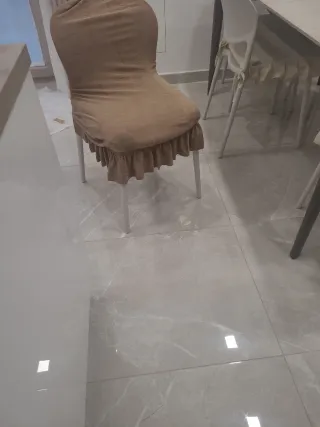 Copri sedie beige/marrone tessuto