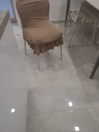 Copri sedie beige/marrone tessuto