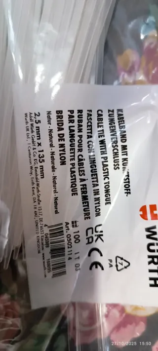 10 pacchi fascette Würth 2,5 x 135 mm