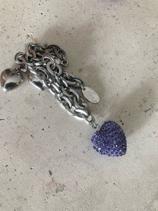 Colgante y pulsera Time Force Corazón Morado