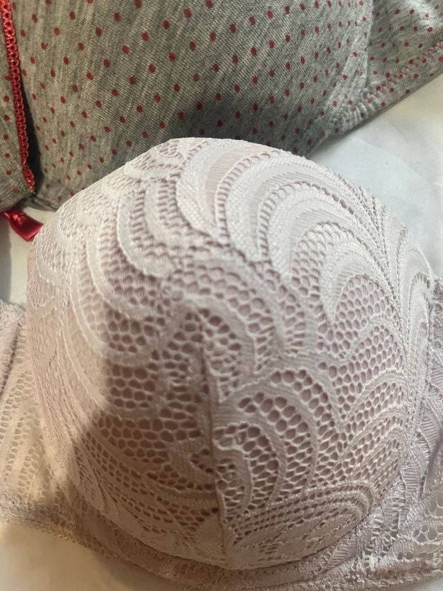2 Sujetadores Talla 90B Gris y Rosa