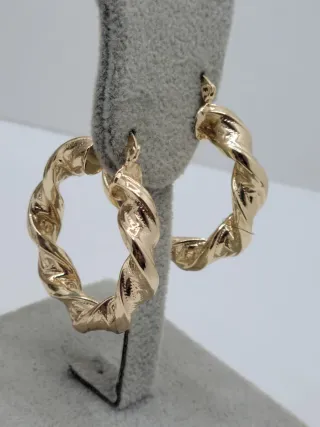 Pendientes Aro Dorados Trenzados
