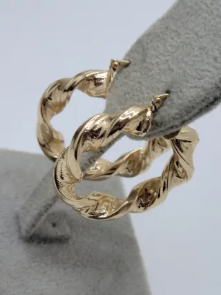 Pendientes Aro Dorados Trenzados