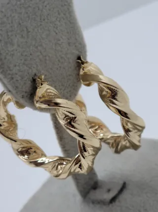 Pendientes Aro Dorados Trenzados